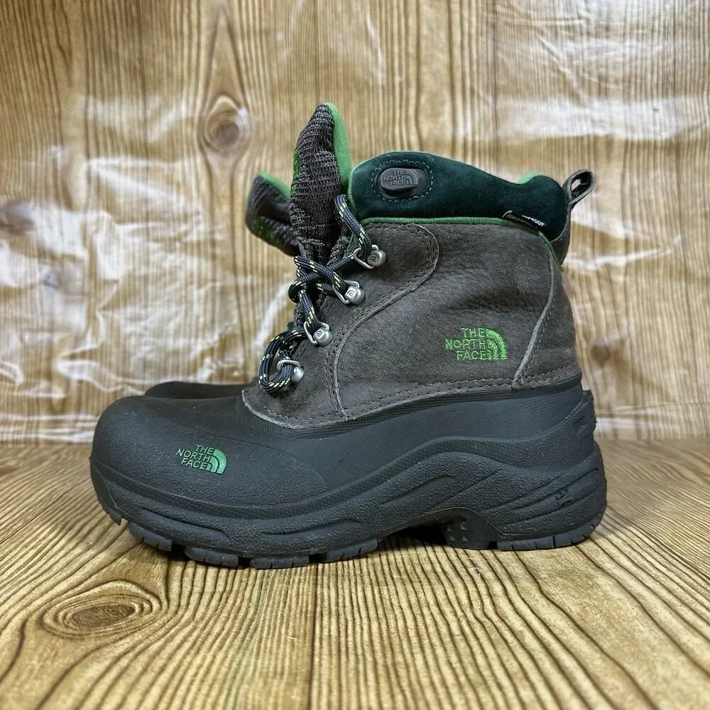 The North Face Chilkat Lace II Winter Boots Youth Size‎ 4 Brown Waterproof